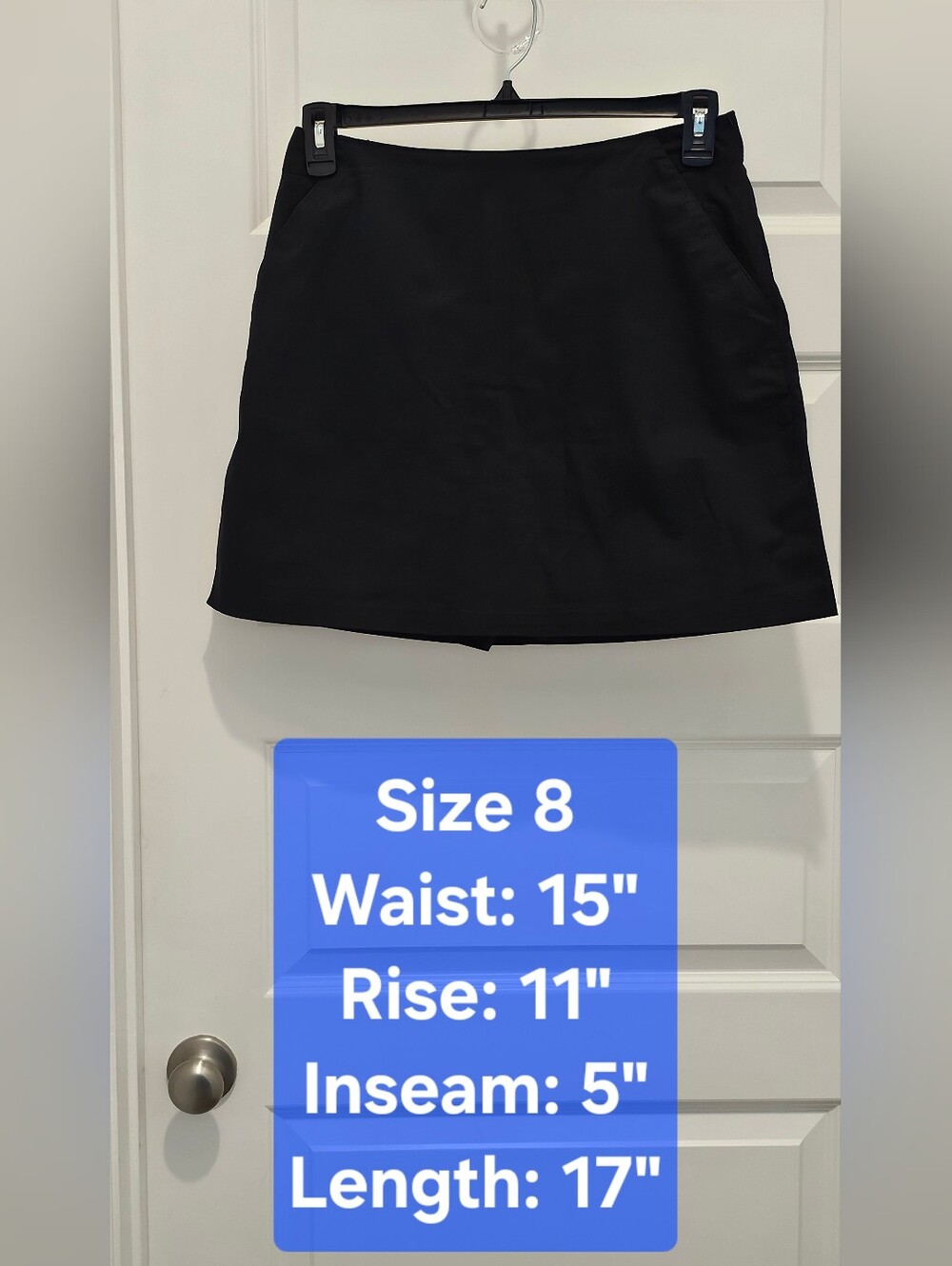 adidas Black Athletic Golf Tennis Skort Pockets Slits Size 8 EUC